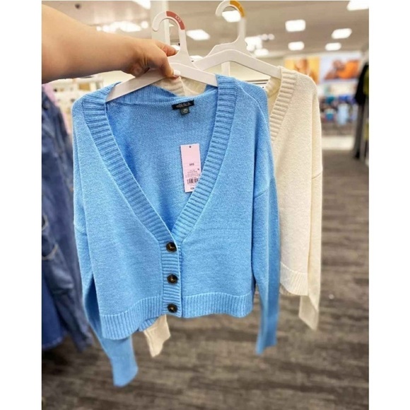 Women's Slouchy Button-Front Cardigan -
Wild Fable Sky Blue - Picture 4 of 5